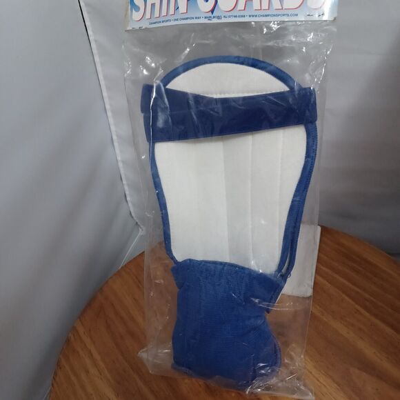 Champion Sports Soccer Shin Guards Size Adult Blue and White - Picture 6 of 8